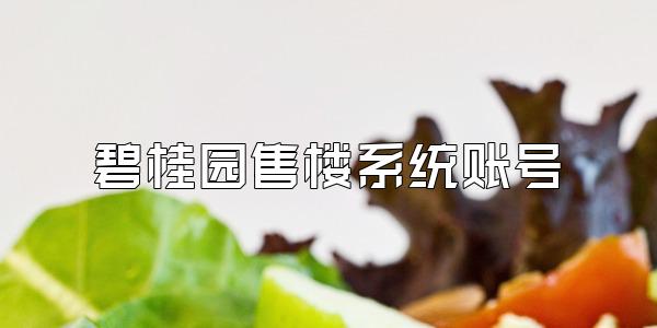 碧桂园售楼系统账号