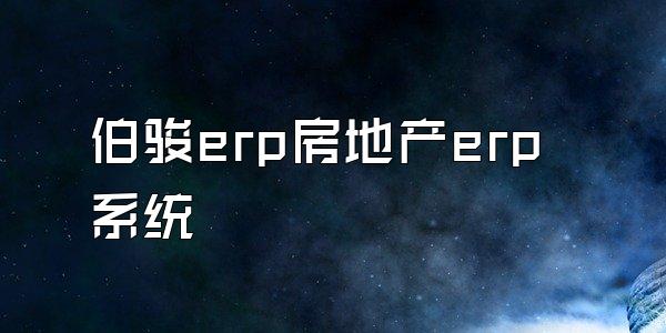 伯骏erp房地产erp系统