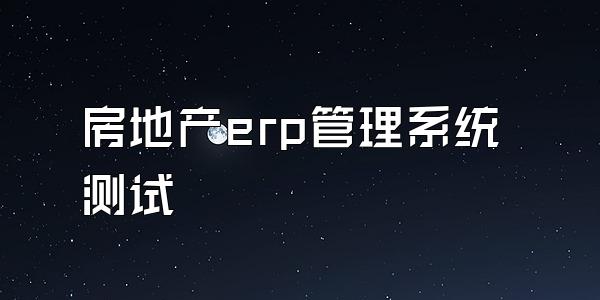 房地产erp管理系统测试