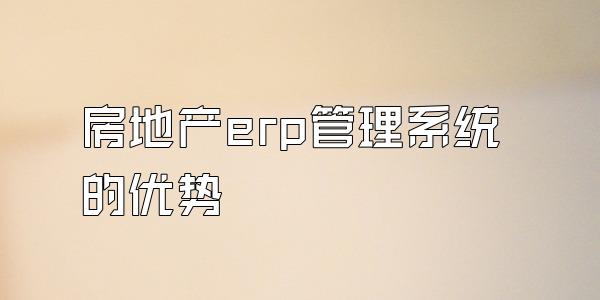 房地产erp管理系统的优势