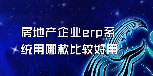 房地产企业erp系统用哪款比较好用