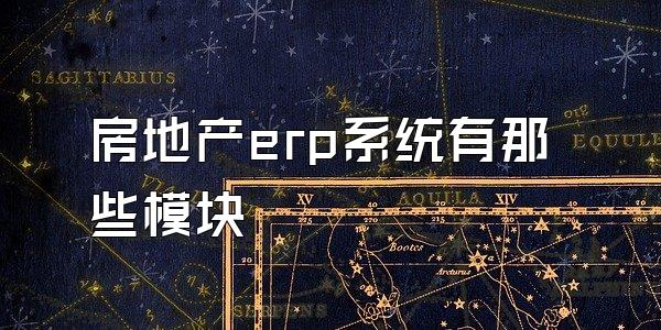 房地产erp系统有那些模块