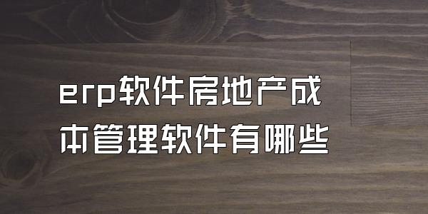 erp软件房地产成本管理软件有哪些