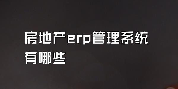 房地产erp管理系统有哪些