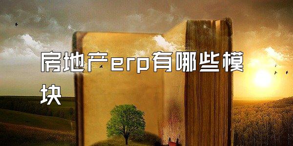 房地产erp有哪些模块