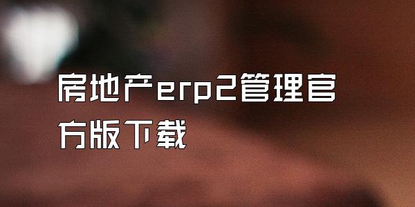 房地产erp2管理官方版下载