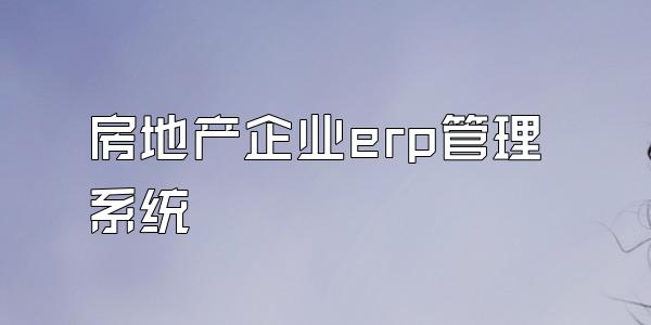 房地产企业erp管理系统