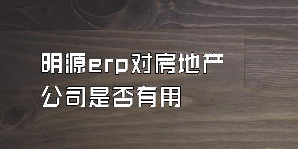 明源erp对房地产公司是否有用