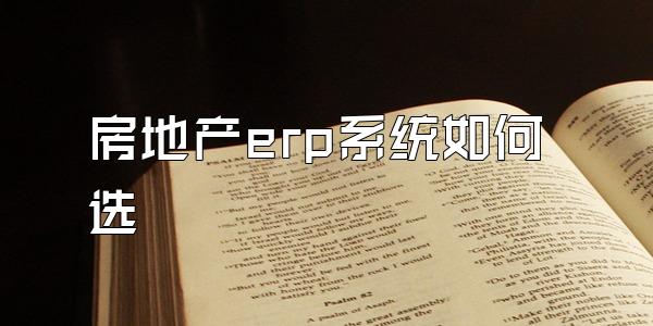 房地产erp系统如何选