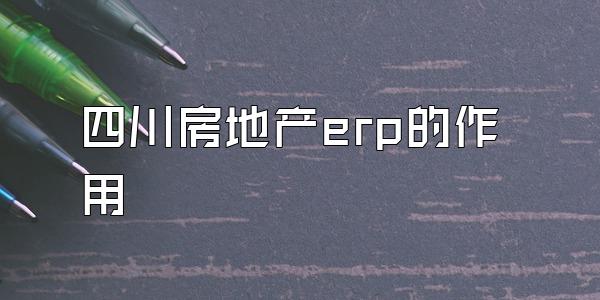 四川房地产erp的作用