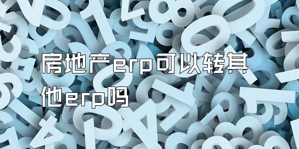 房地产erp可以转其他erp吗