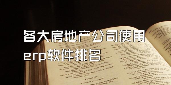 各大房地产公司使用erp软件排名