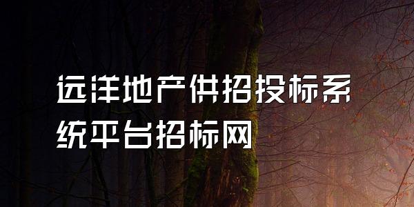 远洋地产供招投标系统平台招标网