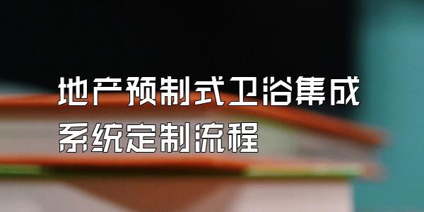 地产预制式卫浴集成系统定制流程