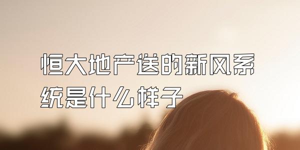 恒大地产送的新风系统是什么样子