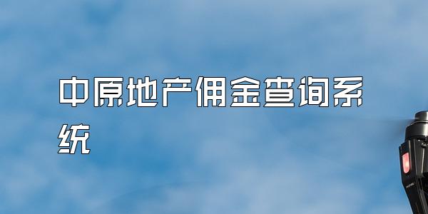 中原地产佣金查询系统