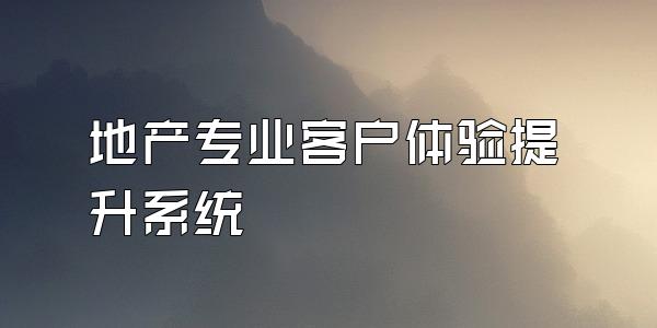 地产专业客户体验提升系统