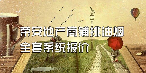 荣安地产商铺排油烟全套系统报价