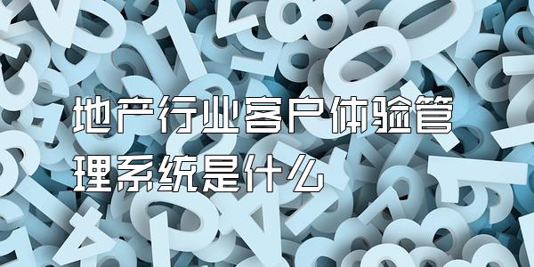 地产行业客户体验管理系统是什么