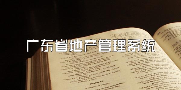 广东省地产管理系统