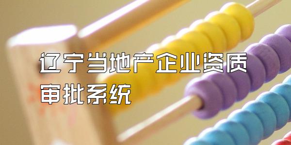 辽宁当地产企业资质审批系统