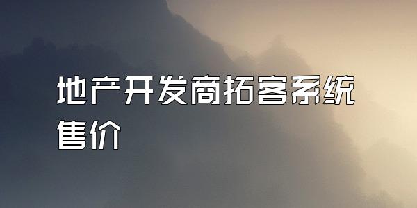 地产开发商拓客系统售价