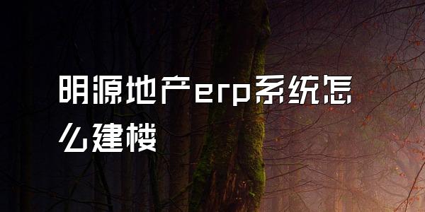 明源地产erp系统怎么建楼