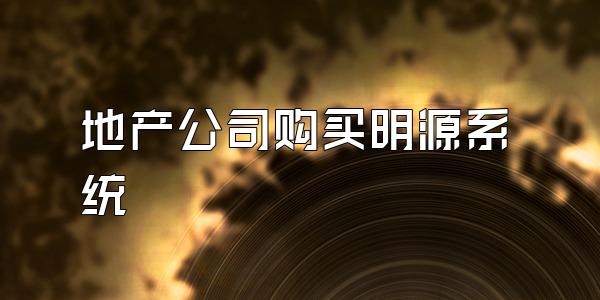 地产公司购买明源系统