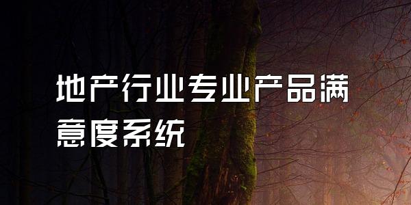 地产行业专业产品满意度系统