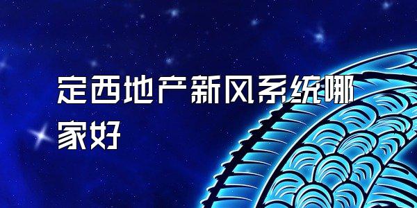 定西地产新风系统哪家好