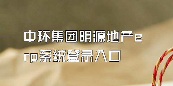 中环集团明源地产erp系统登录入口