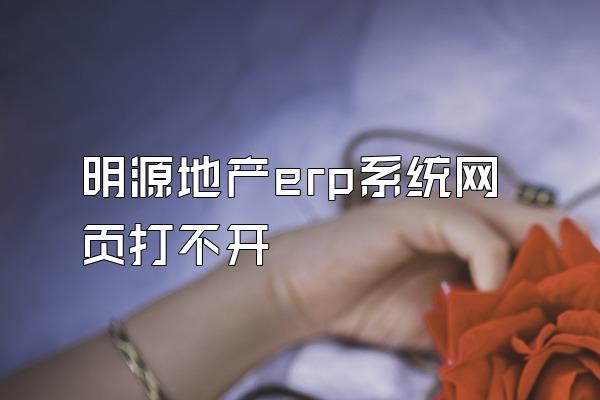 明源地产erp系统网页打不开