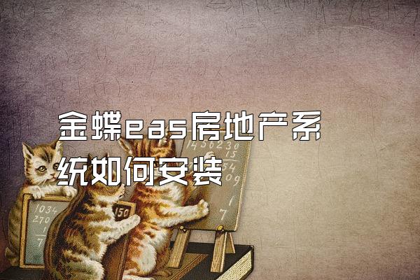 金蝶eas房地产系统如何安装