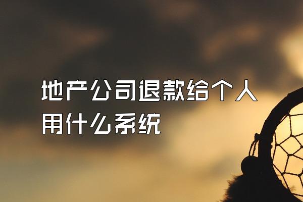 地产公司退款给个人用什么系统