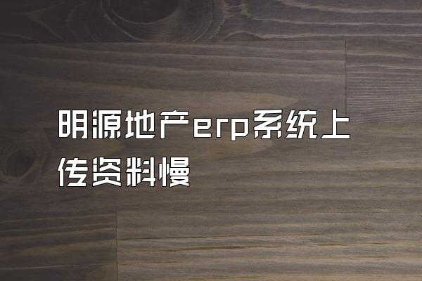 明源地产erp系统上传资料慢