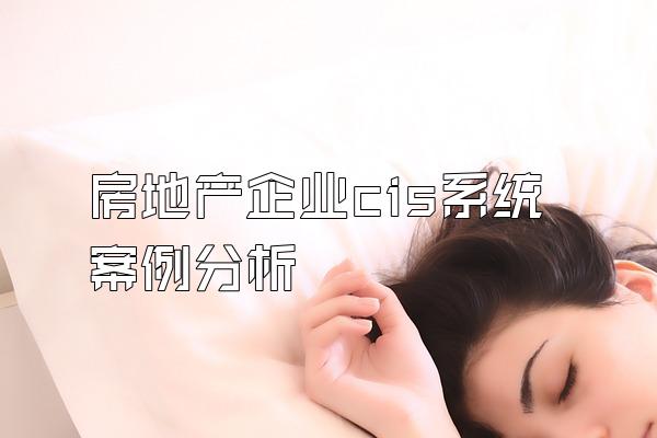 房地产企业cis系统案例分析