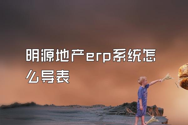明源地产erp系统怎么导表